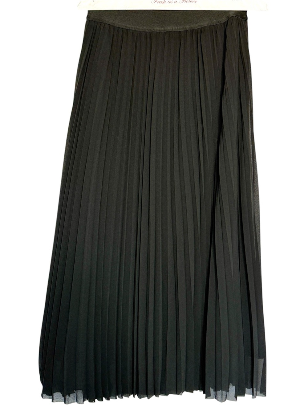 Quince Chiffon Pleated Midi Skirt | Black | Size S - Picture 7 of 8